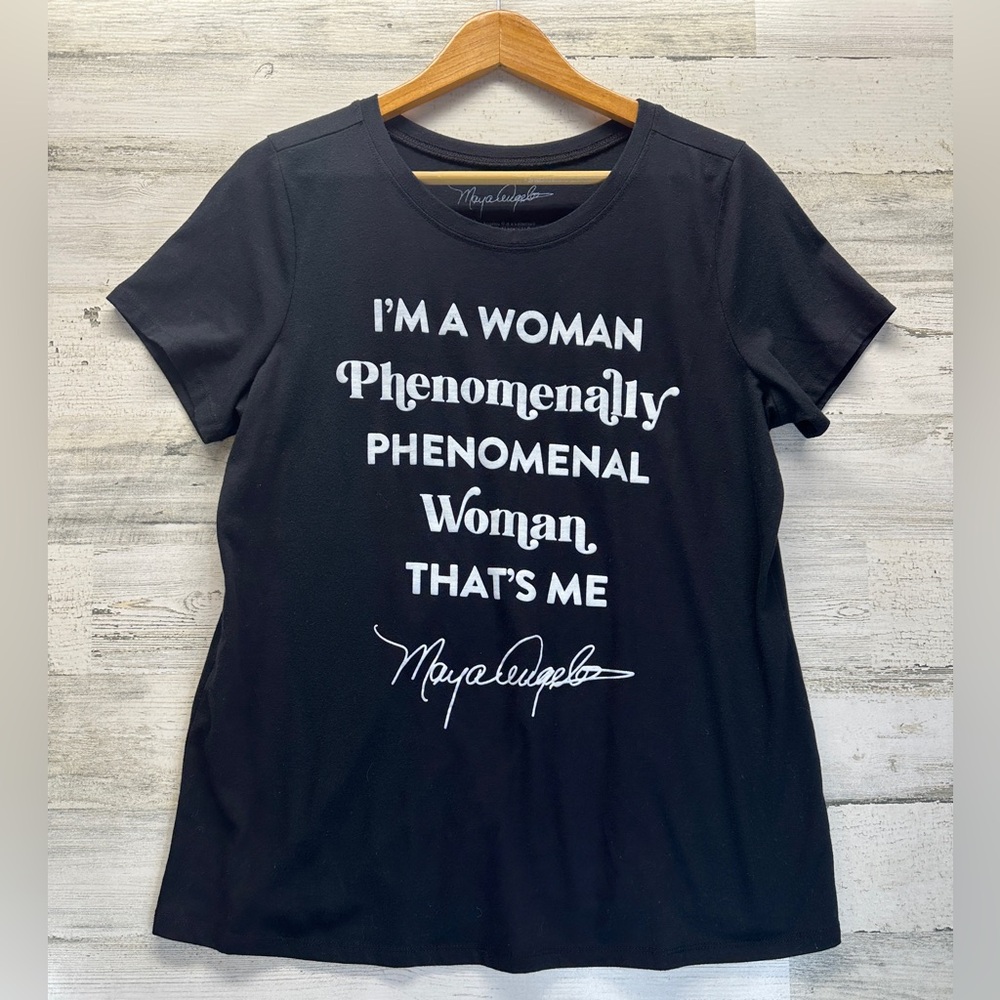Maya Angelou Phenomenal Woman‎ Graphic TShirt Women’s Size 0 Fits Like XL